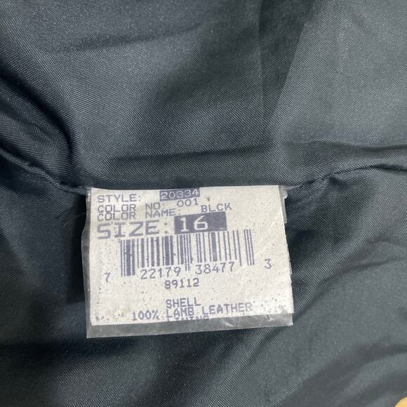 VTG PIONEER WEAR CROPPED BLACK LEATHER WESTERN MOTO JACKET WOMEN'S SIZE 16 - Picture 7 of 8